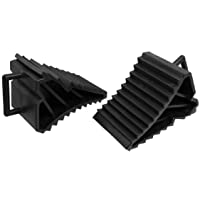 lanfire 2 pcs Antislip Vehículo Coche Camión Rueda Chock Detener Bloque Negro